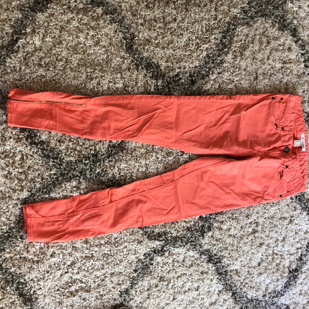 Coral skinny jeans